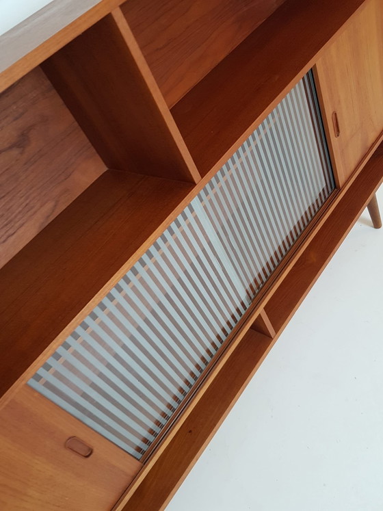 Vintage Danish wall cabinet | Sideboard cabinet | Wall unit teak – Wood, Glass (photo 7 of 15)