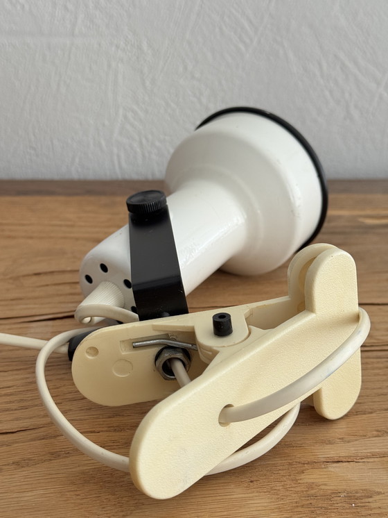 Image 1 of Vintage white clamp spotlight from the 1970s