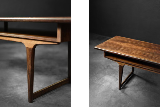Vintage Mid-Century Modern Danish Rosewood Coffee Table with Shelf, 1960s