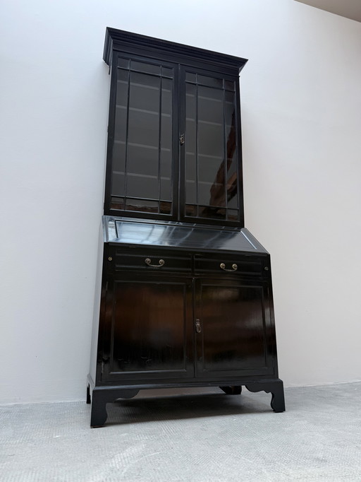 Display cabinet Buffet cabinet Cabinet Shelf Wood Brass Black 1950s