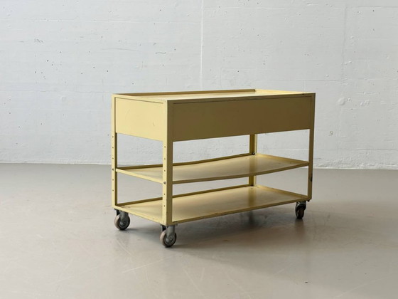 Image 1 of Industrial metal trolley/rolling chest, 1970s
