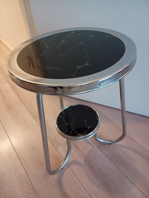 Vintage Chrome Smoking Table