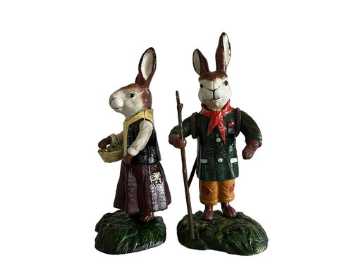 nostalgische Osterhasen aus Gusseisen