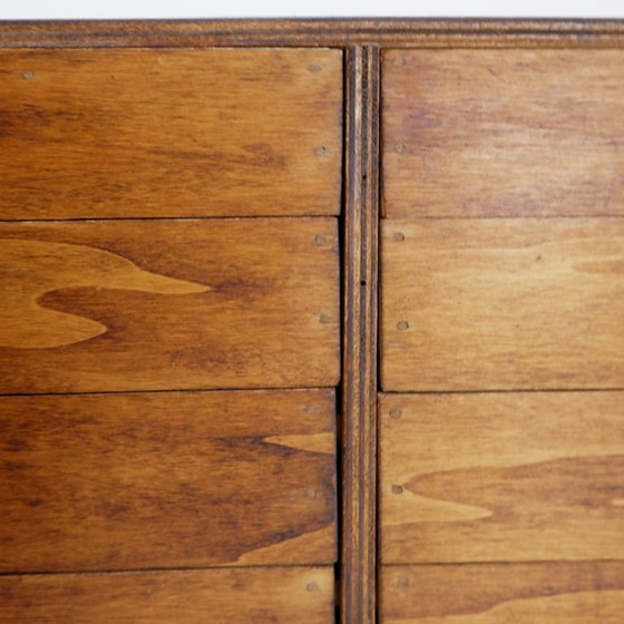 Image 1 of Vintage houten ordner met 22 laden, handgemaakt