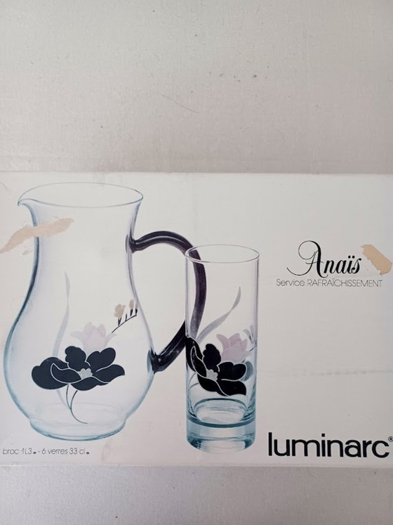 Image 1 of Luminarc Anaïs karafset. ’80 design. 6 glazen + karaf.