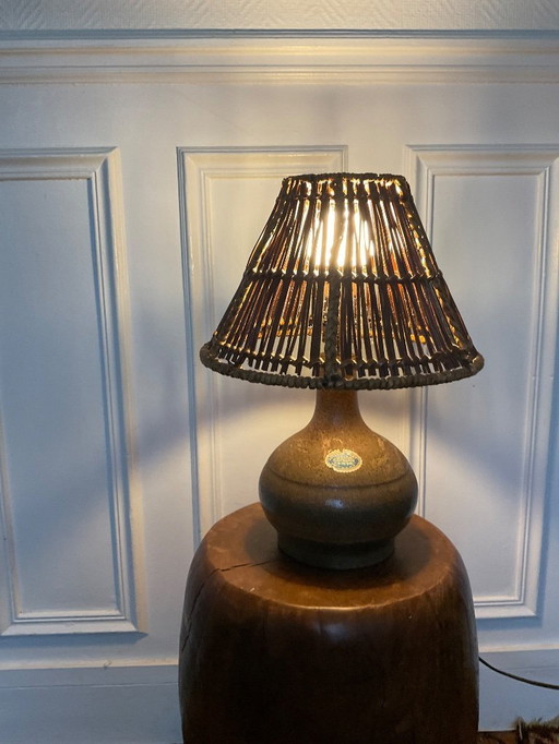 Handgefertigte Keramiklampe, signiert Balogh – Atelier de Dreux
