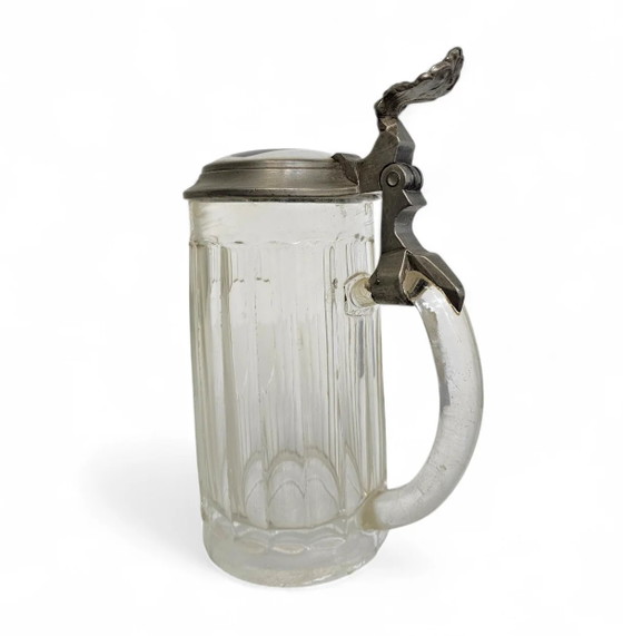 Boccale da birra tedesco con coperchio in porcellana, vetro, peltro – Stoviglie, Porcelain, Glass (photo 13 of 13)