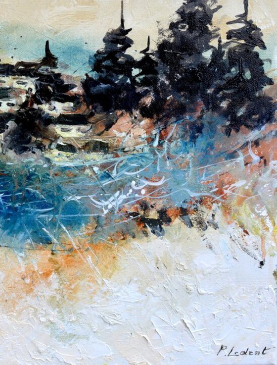Inverno nella mia campagna – P. Ledent, Arte, Wood, Canvas (photo 4 of 5)