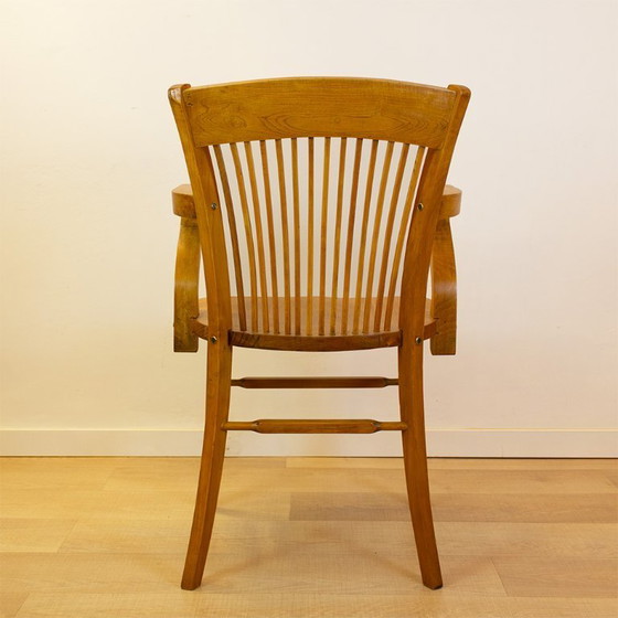 Image 1 of Chaise de bureau vintage espagnole en chêne des années 1940