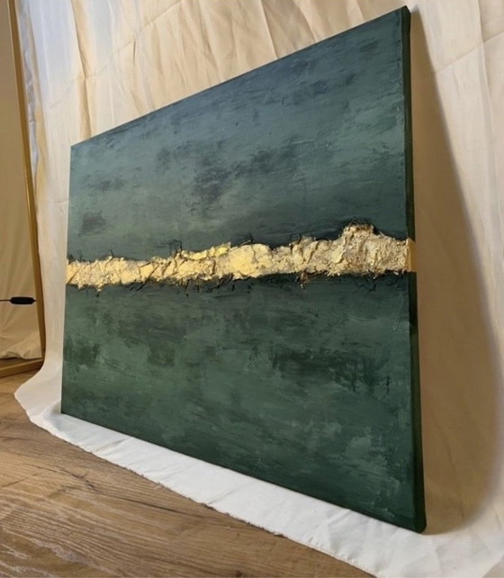 Image 1 of Acrylic painting "Golden Emerald"