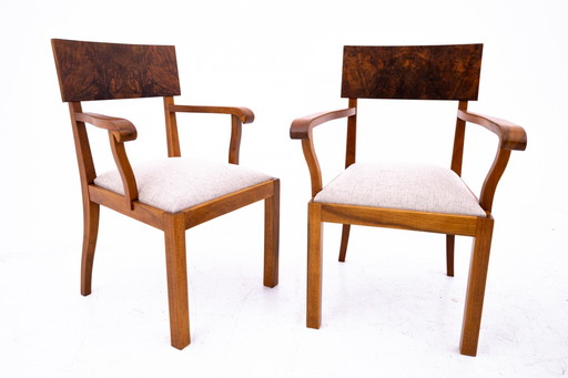 Ensemble de fauteuils Art déco, Pologne, années 1940.