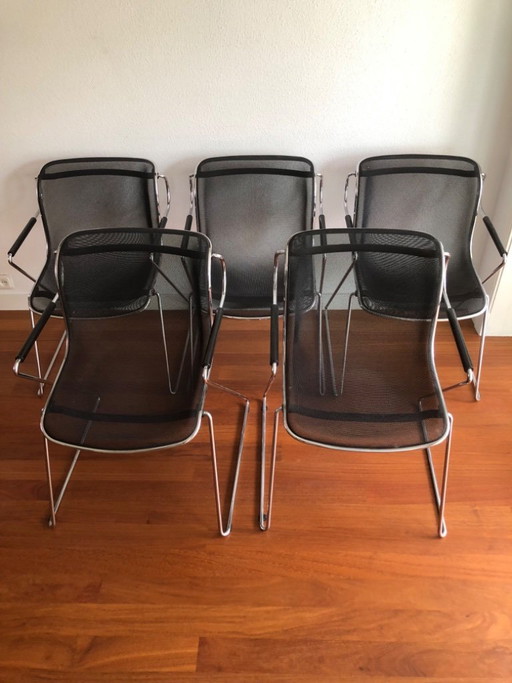 Set van 5 Penelope Castelli Charles Pollock stoelen