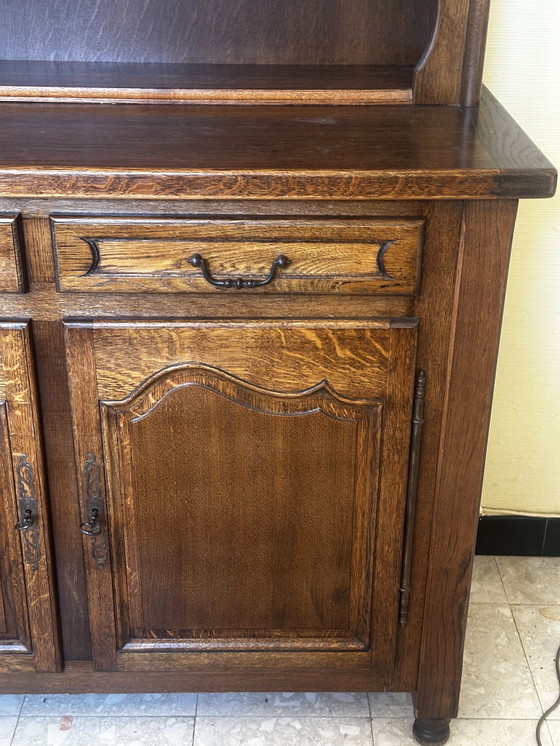 Image 1 of Rustic two-part oak sideboard from the 1950s-60s