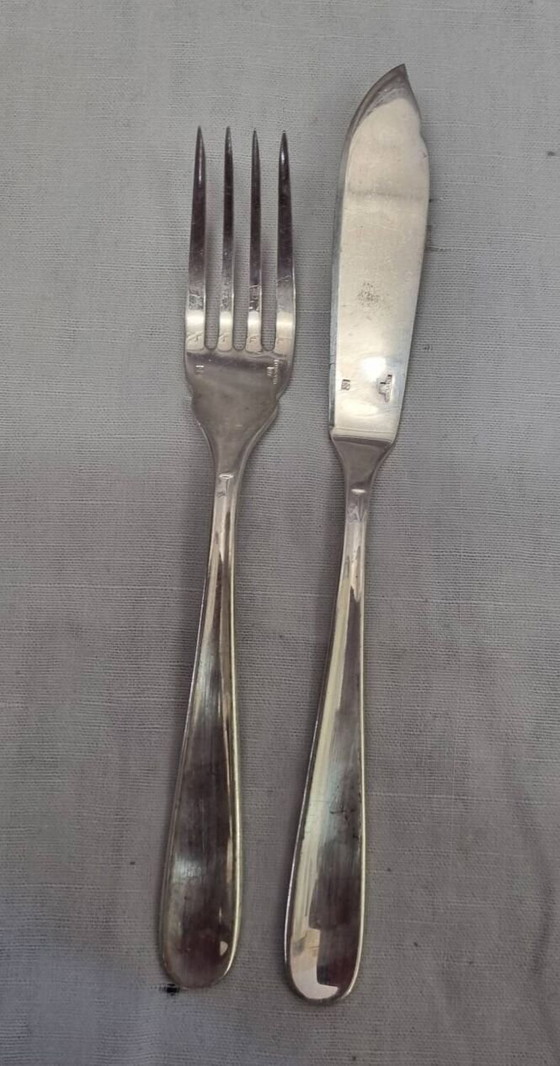 Image 1 of Couverts à Poisson Christofle Art Déco