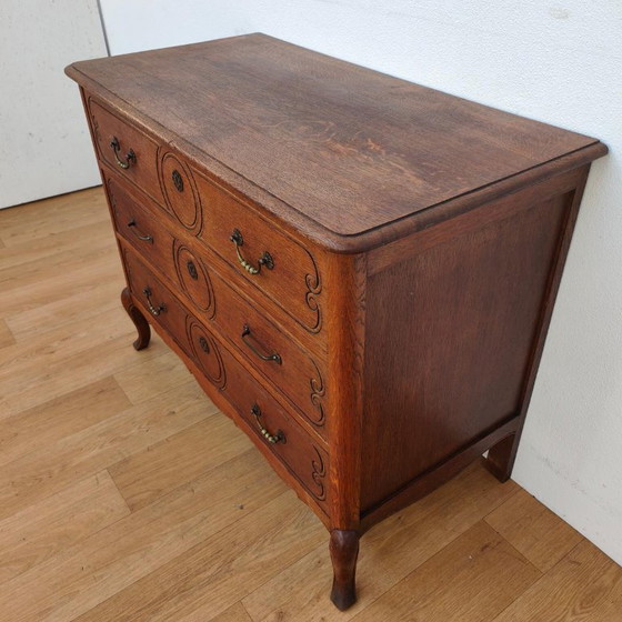 Wooden Chest of Drawers, Bathroom Cabinet with Three Drawers, Metal, Brown, Vintage (photo 5 of 12)
