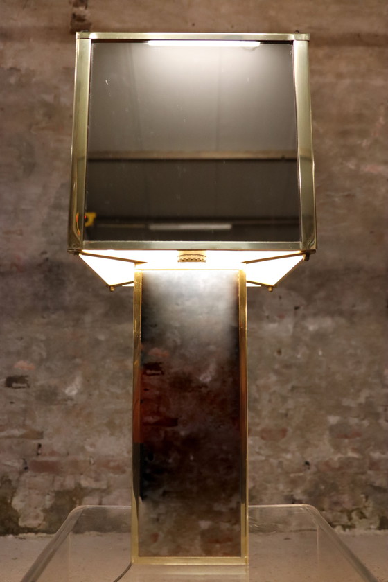 Image 1 of 2x Grote Brutalistische Italiaanse Tafellampen