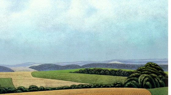 Image 1 of Taubert, Gerhard - Hilly landscape - Color offset lithograph