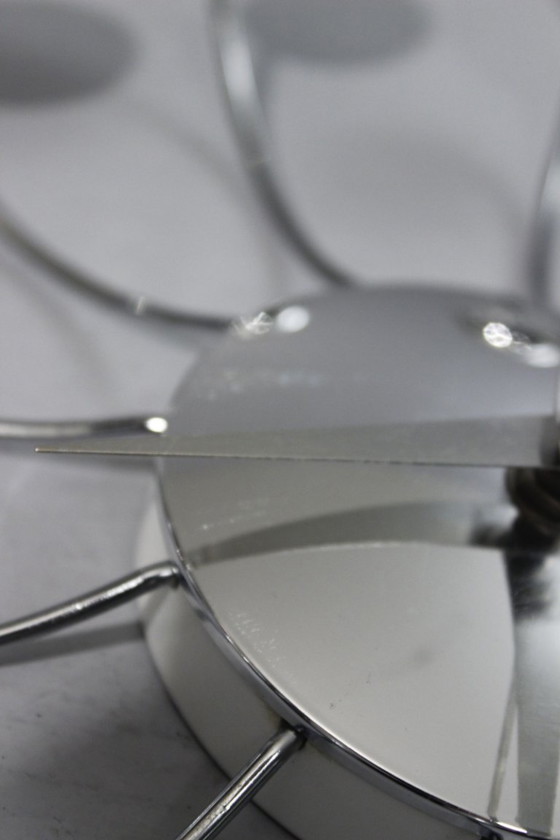 Image 1 of Horloge pendule murale vintage Karlsson Spider Clock design Sputnik chrome