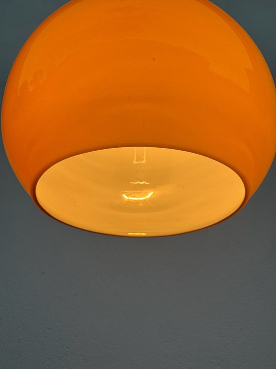 Amber opaline drop Pendant lamp 70s – Glass (photo 9 of 10)
