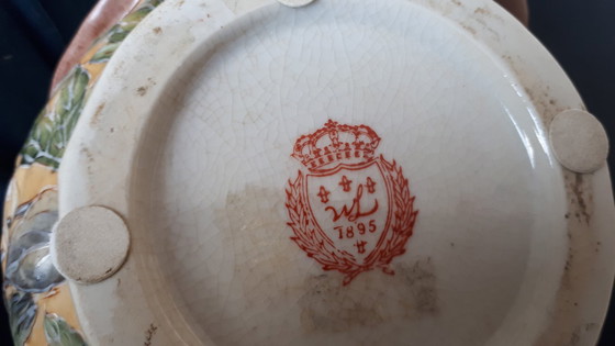 Image 1 of Brocca Art Nouveau - Anno 1895 - Ceramica e bronzo