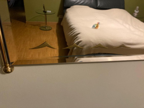 Image 1 of Art Deco arched mirror with brass frame – design wall mirror