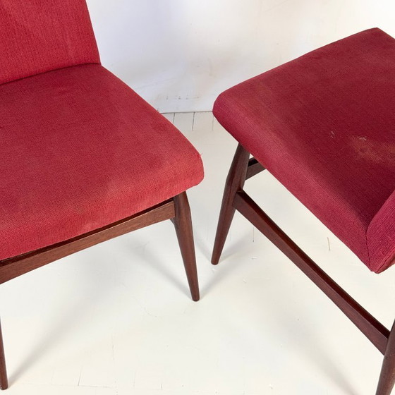 Image 1 of Set van 4 Deense Mid Century teakhouten eetkamerstoelen, 1960