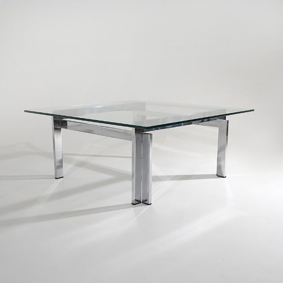 Quadratischer Couchtisch aus Glas und Stahl, 1970er Jahre – Esstische, Metal (photo 7 of 11)