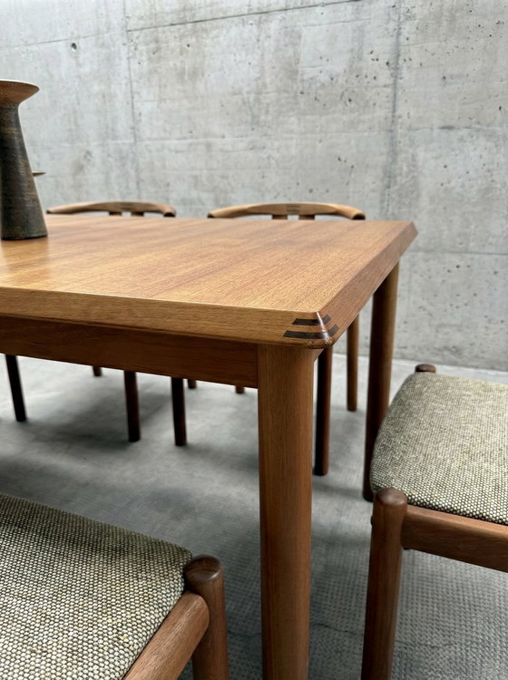 Image 1 of HANS J. FRYDENDAL FOR BOLTINGE STØLEFABRIK TEAK WOOD DINING TABLE & 6 CHAIRS DENMARK 1970s