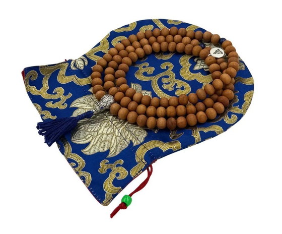 Image 1 of Sandalwood Mala: Tibetan Buddhist Prayer Beads Mala with Rosewood Markers