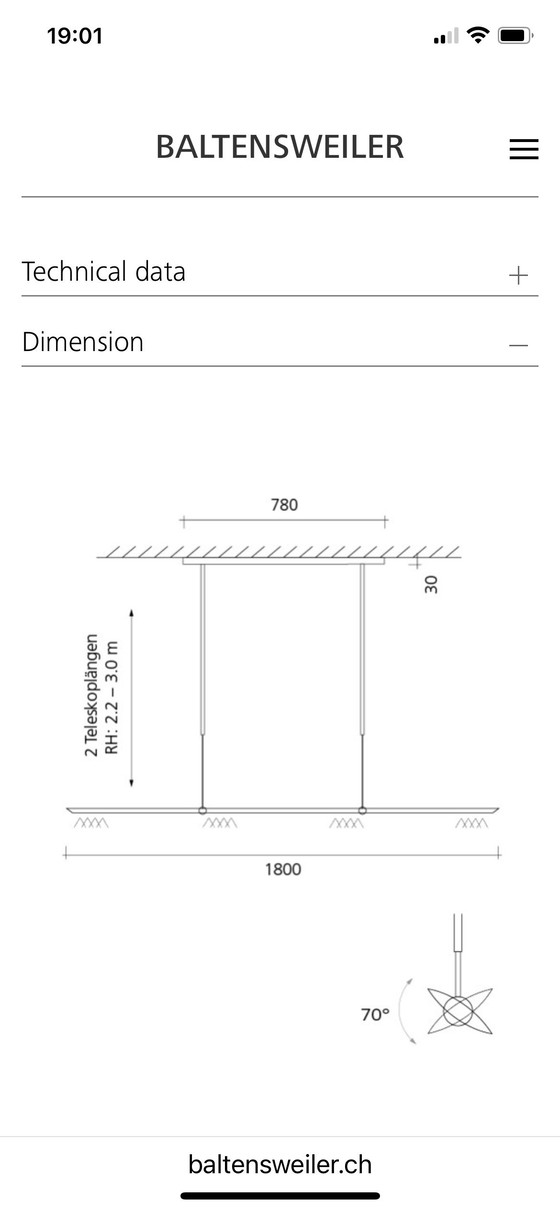 Image 1 of Lámpara colgante Baltensweiler Let D 180