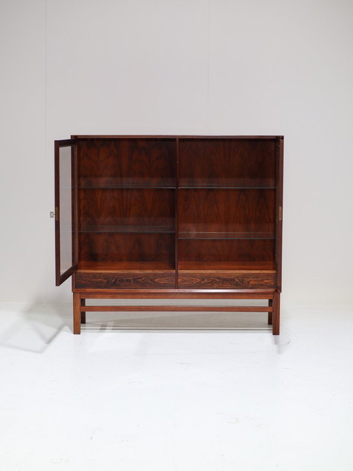 Vitrinekast Brouer Palissander Deens Vintage 1960s – vitrinekasten, Glass, Wood (photo 2 of 15)