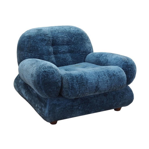 Blauwe fauteuil, Italiaans ontwerp, jaren 1970, productie: Italië