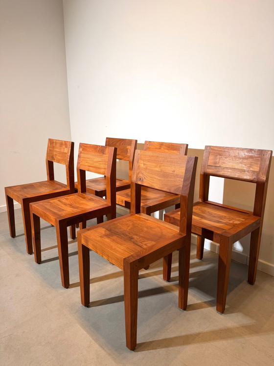 Solid Teak Dining Chairs – Set of 6 (photo 2 of 6)