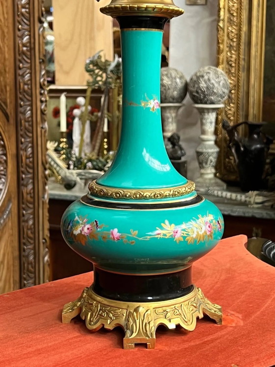 Lampada. Raro colore turchese. Porcellana, bronzo dorato. – Lampade da tavolo, Porcelain (photo 6 of 6)