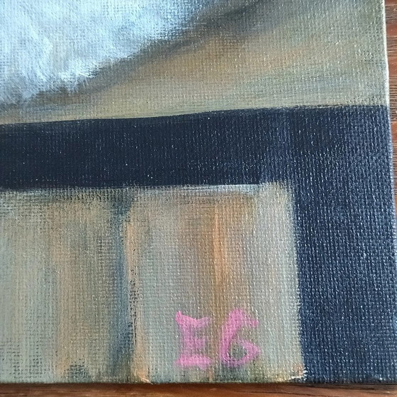 Image 1 of Dipinto di gatto sdraiato