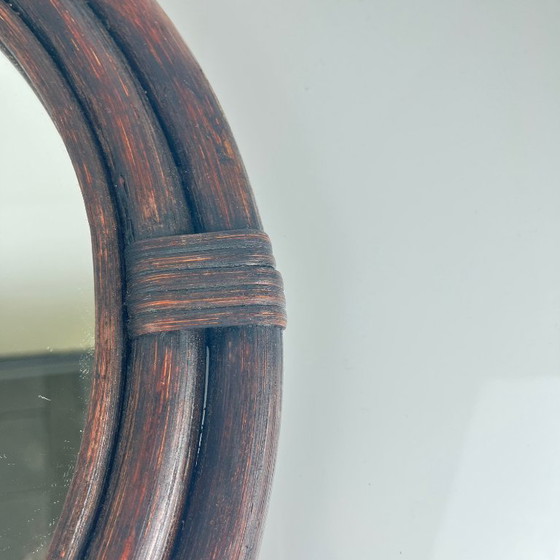 Image 1 of Round rattan mirror, 1970