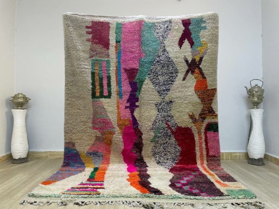 Image 1 of Mehrfarbige Berber-Tapis aus Leinen, 300 x 200 cm
