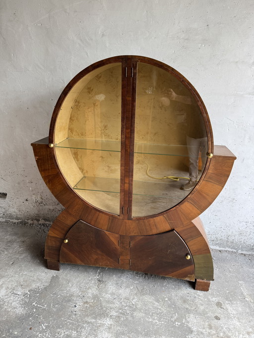 Rare vitrine Art Déco en forme de globe - Design des années 1930