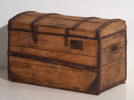 Malle de voyage ancienne en pin – Europe Centrale, vers 1900 – Armoires de rangement, Iron, Rustic (photo 28 of 40)