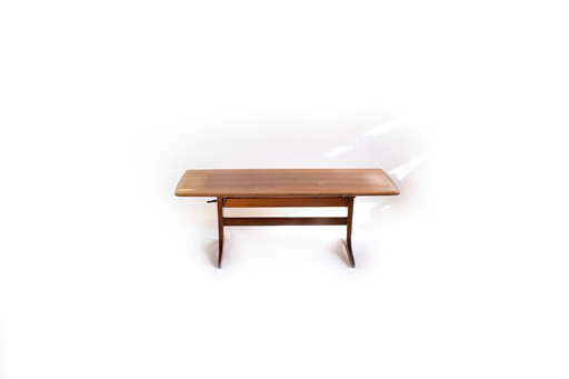 Mid Century Table basse en bois - Réglable en hauteur