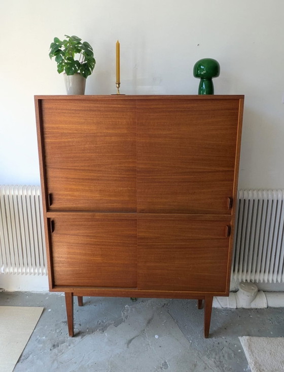 Image 1 of Vintage teakhouten highboard, jaren '60-'70