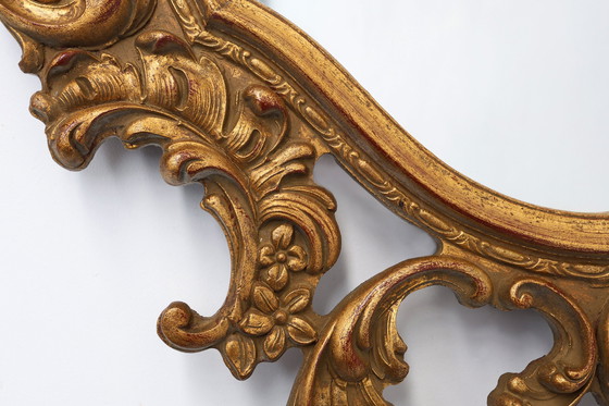 Image 1 of Baroque style oval wall mirror in gilded wood, France
