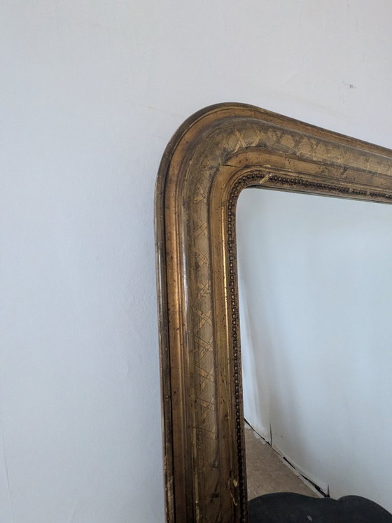 Antieke gouden wandspiegel (Louis Philippe, 1860) – Glass, Wood (photo 4 of 7)