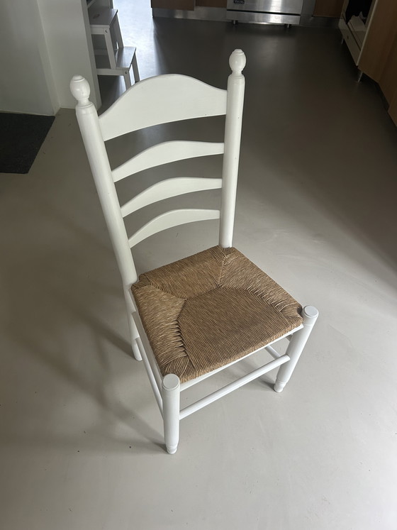 Image 1 of Sedie da tavolo da pranzo con seduta in paglia / rivestimento in canne / pomello