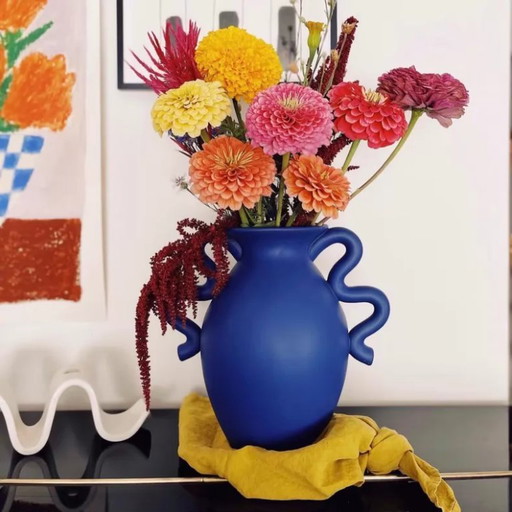 Special Offer | Authentic Verso Vase, Danish Design, Original Label Size: H27cm × Mouth 12cm × Width 26cm | Slight Defects