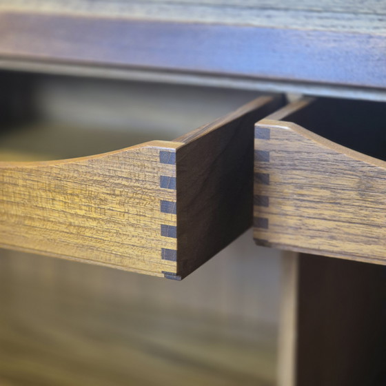 Image 1 of Bernhard Pedersen & Søn, vintage Deense secretaire, kaptafel