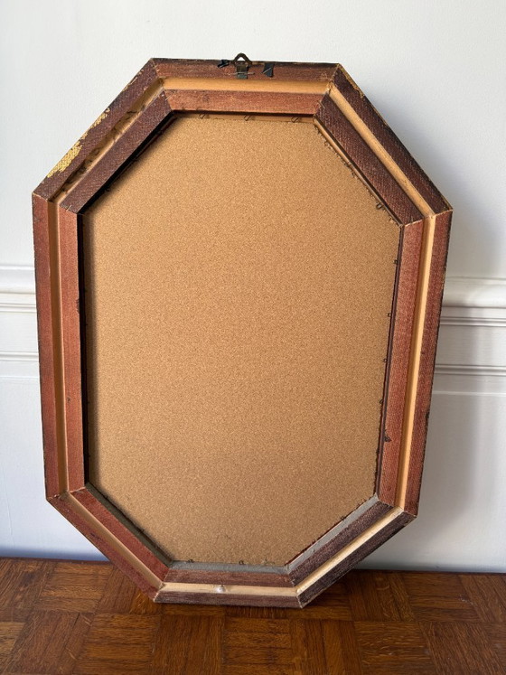 Image 1 of Miroir octogonal en bois doré