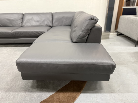Image 1 of Natuzzi Hoekbank Grijs leer 310x240