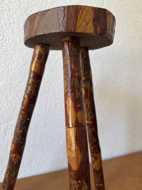 Image 1 of 60's Brutalist wood stools
