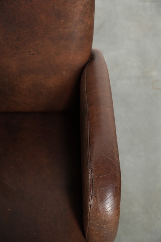 Image 1 of 4 chaises de salle à manger/d'appoint magnifiquement finies avec accoudoirs en cuir de vachette